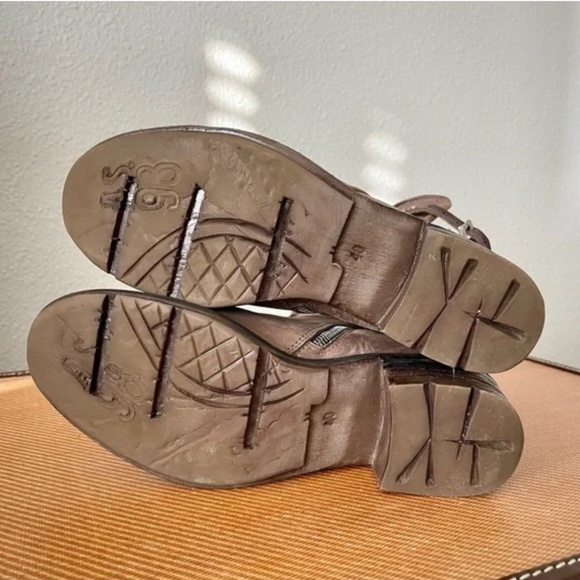 A.S. 98 Brown Leather Ankle Boots Studded Straps & Chunky Heel Size EU 40 - Picture 6 of 14